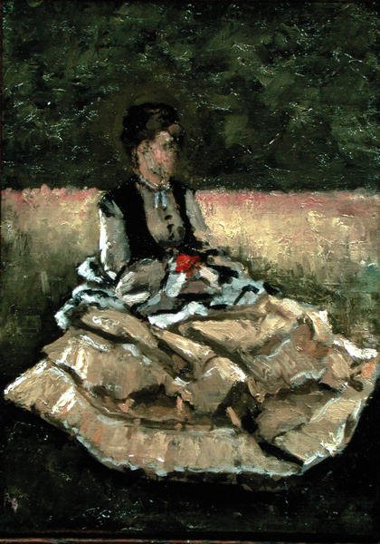 Mulher sentada no relvado (óleo sobre tela) de Gustave Caillebotte