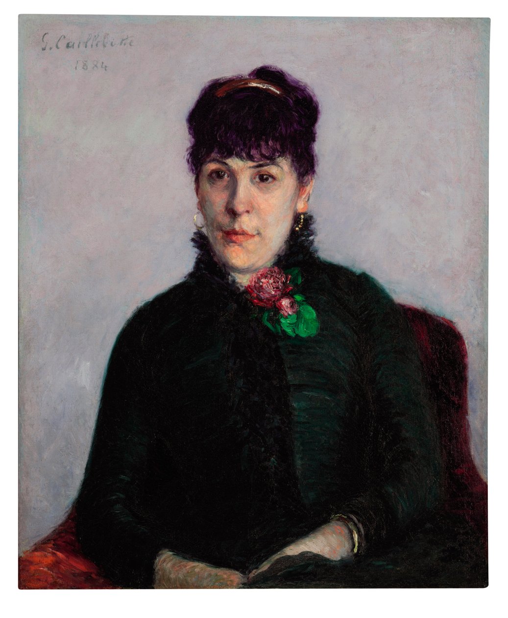 Mulher com uma rosa, 1884 de Gustave Caillebotte