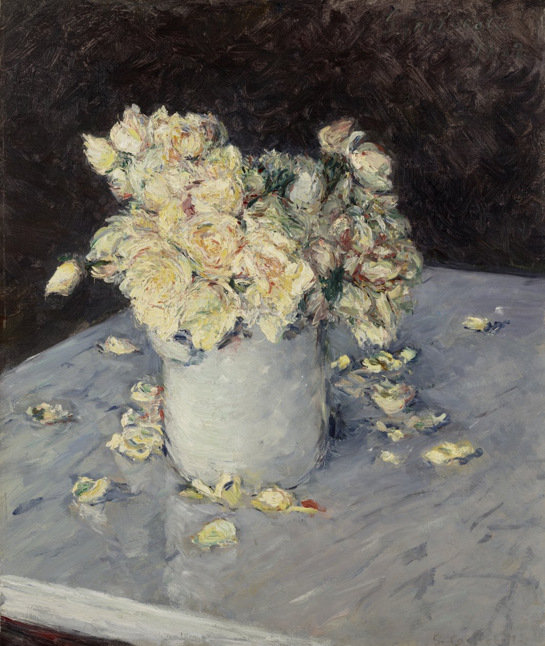 Rosas Amarelas em um Vaso de Gustave Caillebotte