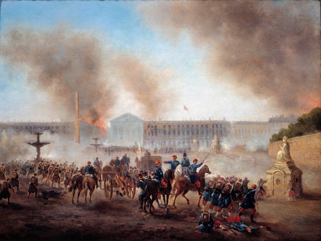 Comuna de Paris: "cenas de rimeutes na Place de la Concorde" Pintura de Gustave Boulanger (1824-1888) Sol. 0,49x0,64 m Paris, Musee Carnavalet. de Gustave Clarence Rodolphe Boulanger