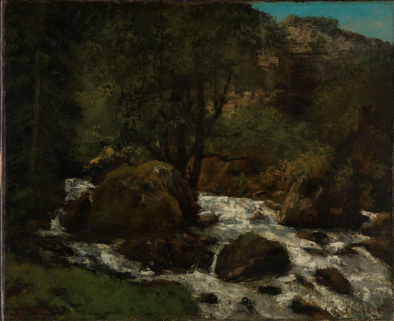 A Brook in the Forest, Jura, c.1865 (óleo sobre tela) de Gustave Courbet