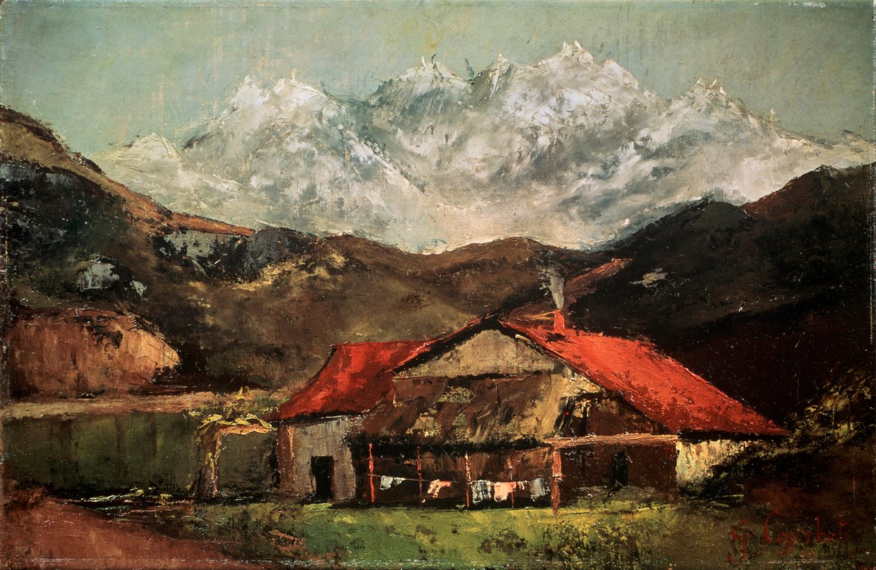 Uma cabana nas montanhas, c1874 de Gustave Courbet