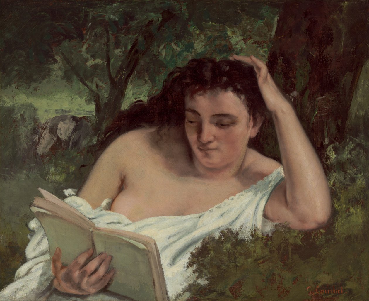 Uma jovem lendo de Gustave Courbet