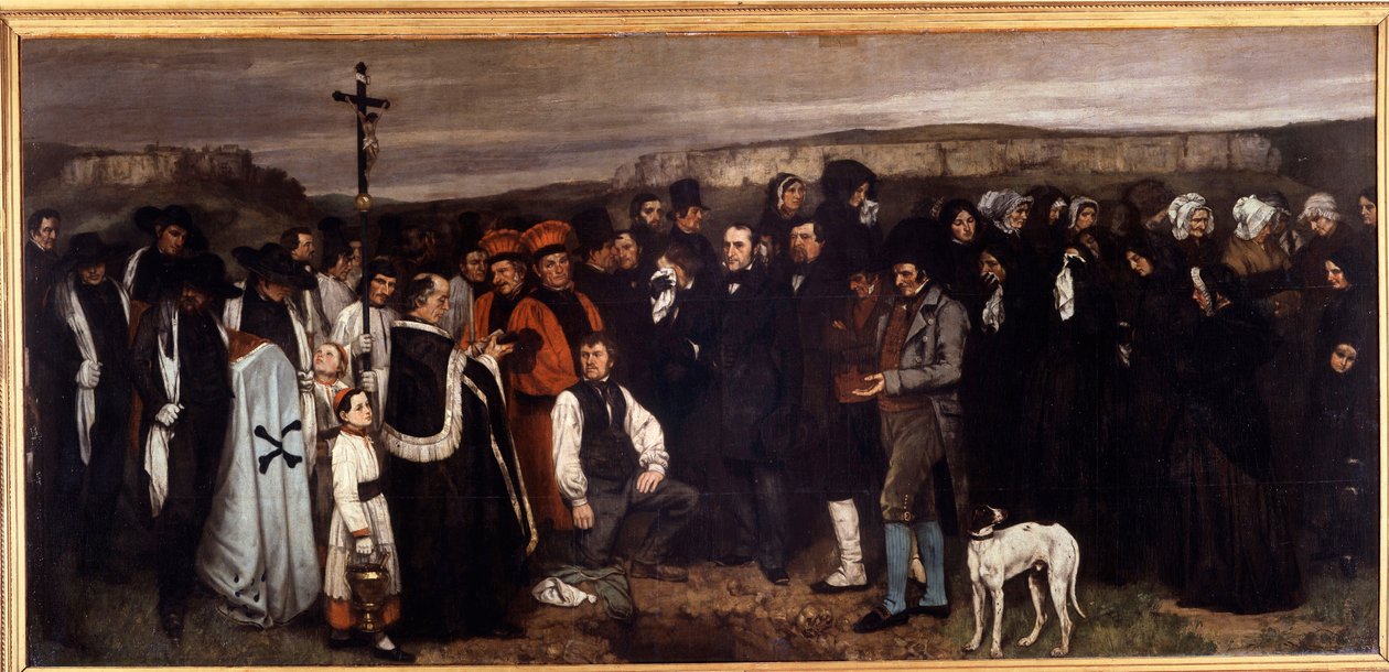 Um funeral em Ornans. Pintura de Gustave Courbet (1819-1877) de Gustave Courbet