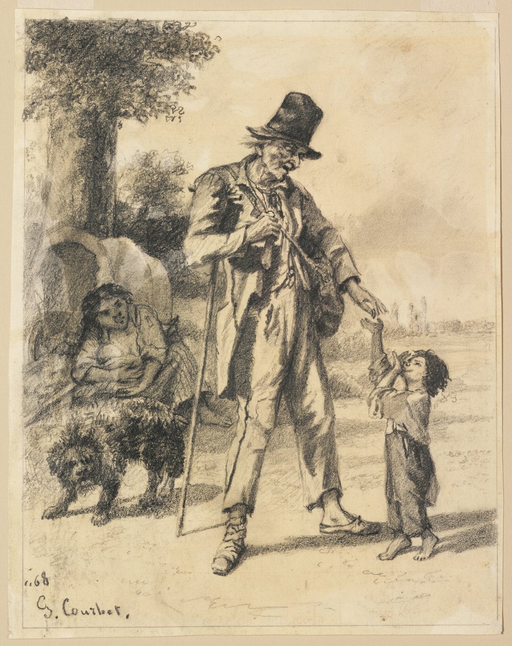 Esmola de um mendigo em Ornans de Gustave Courbet