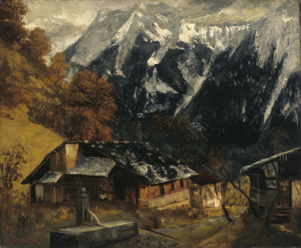 Uma cena alpina, 1874 de Gustave Courbet