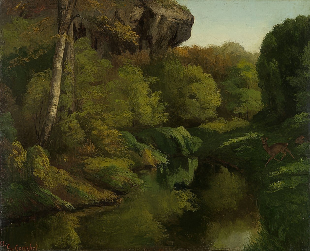 Vista da floresta de Fontainebleau. 1855 de Gustave Courbet