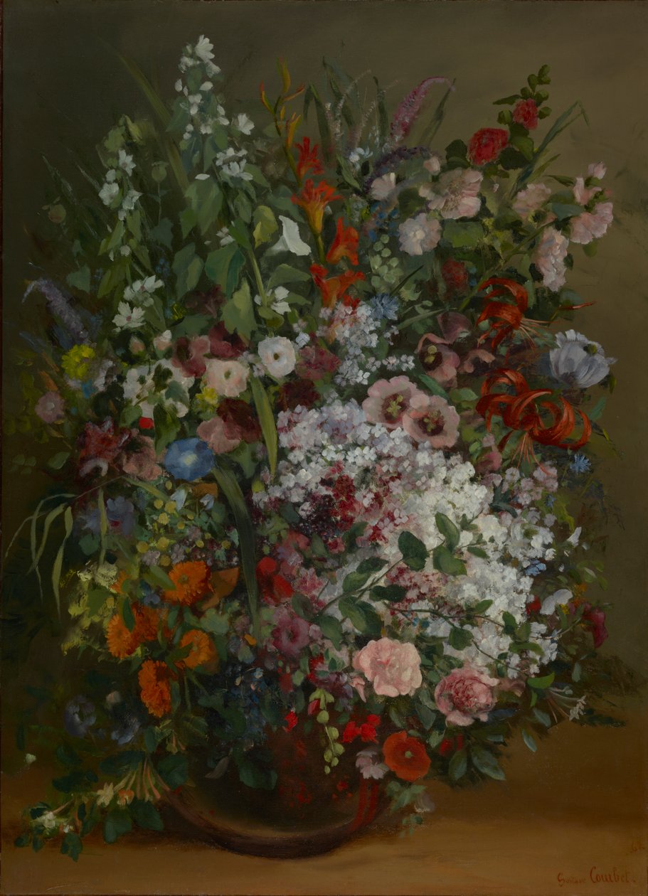 Buquê de flores em um vaso (óleo sobre tela) de Gustave Courbet