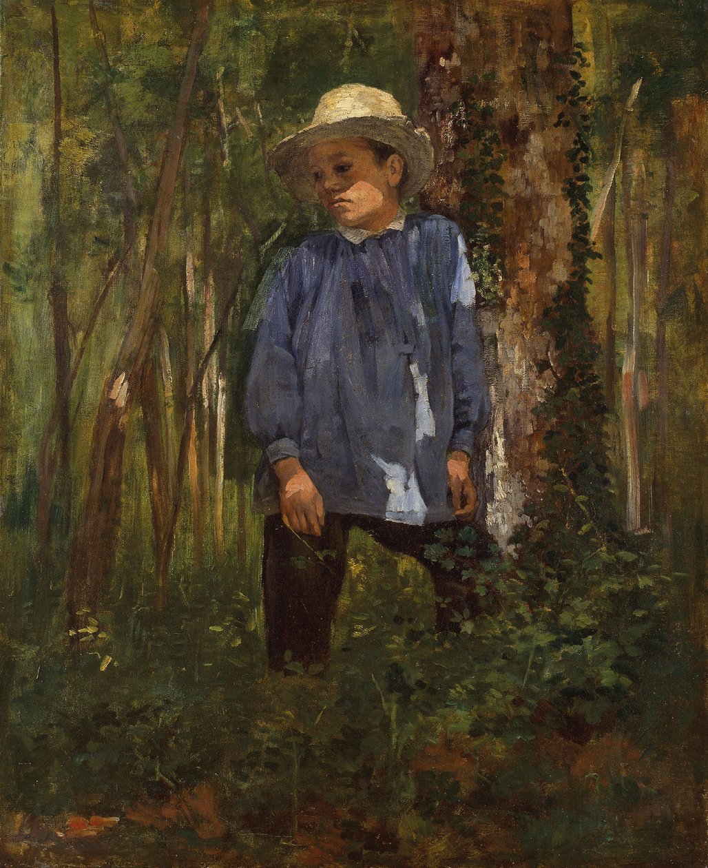 Rapaz na floresta, c.1860 (óleo sobre tela) de Gustave Courbet