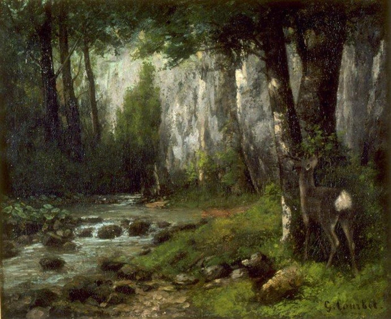 Courbet - Veado no bosque, cerca de 1839-1877 de Gustave Courbet