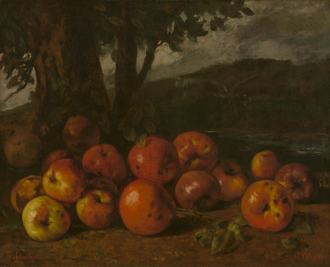 Courbet - Natureza morta com maçãs, 1872 de Gustave Courbet