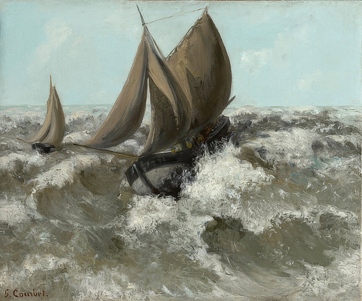 O veleiro (vista do mar). Por volta de 1869 de Gustave Courbet