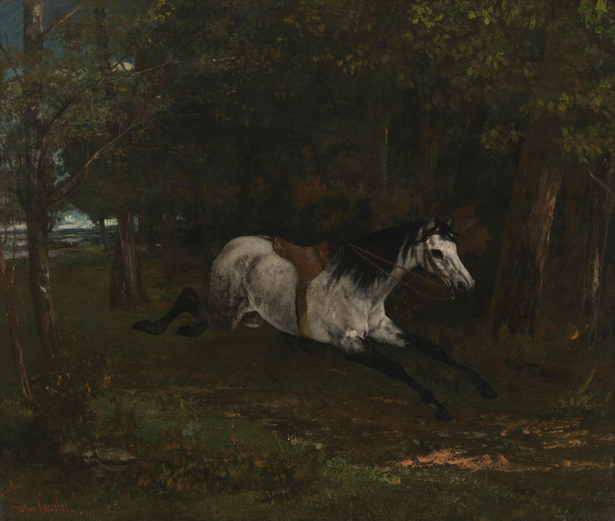 Cavalo em movimento contínuo de Gustave Courbet