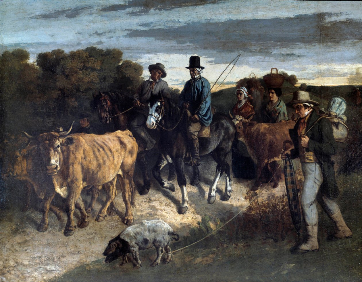 Fazendeiros de Flagey retornando da exposição Pintura de Gustave Courbet (1819-1877). Século XIX. Besancon, Museu de Belas Artes de Gustave Courbet