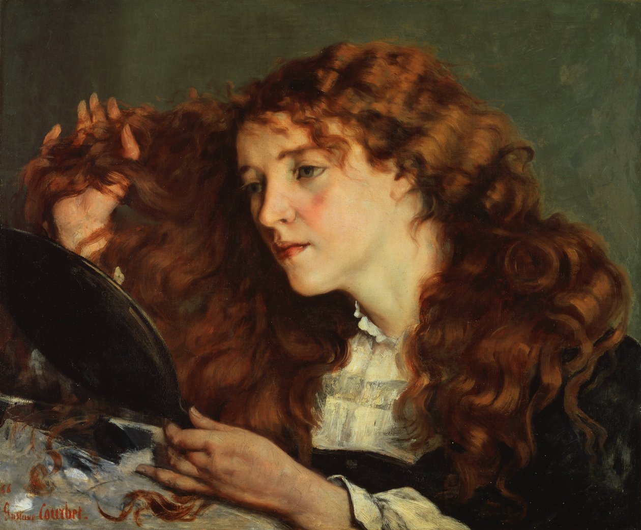 Francês:  Jo, la belle Irlandaise Jo, a bela rapariga irlandesa de Gustave Courbet