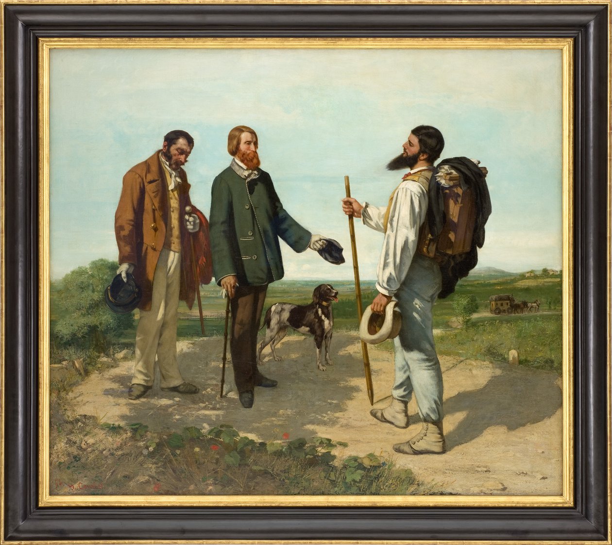 Francês: La Rencontre, ou Bonjour Monsieur Courbet O Encontro, ou Bonjour, Monsieur Courbet! de Gustave Courbet