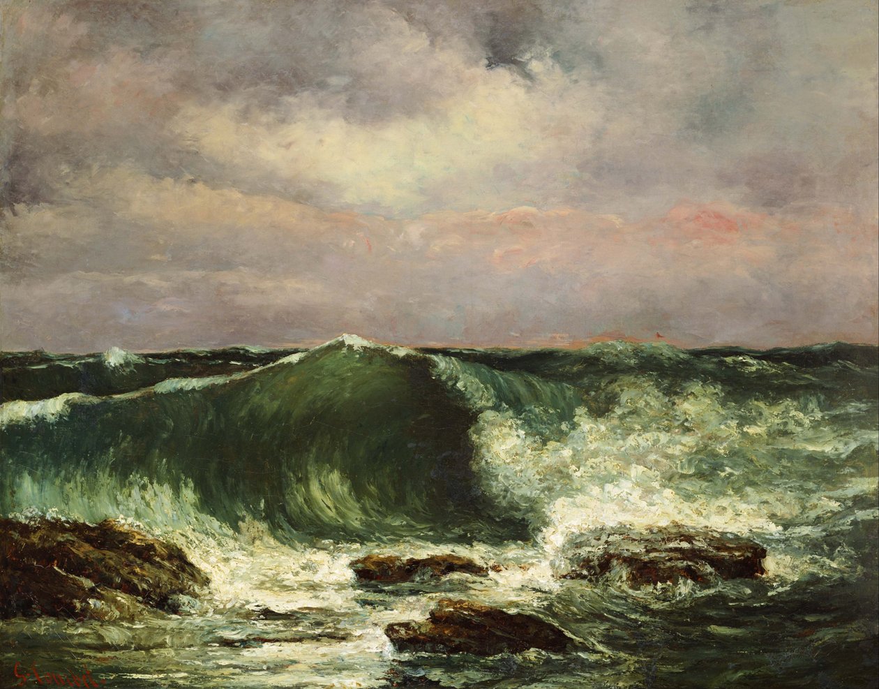 Francês:  La vague A Onda de Gustave Courbet