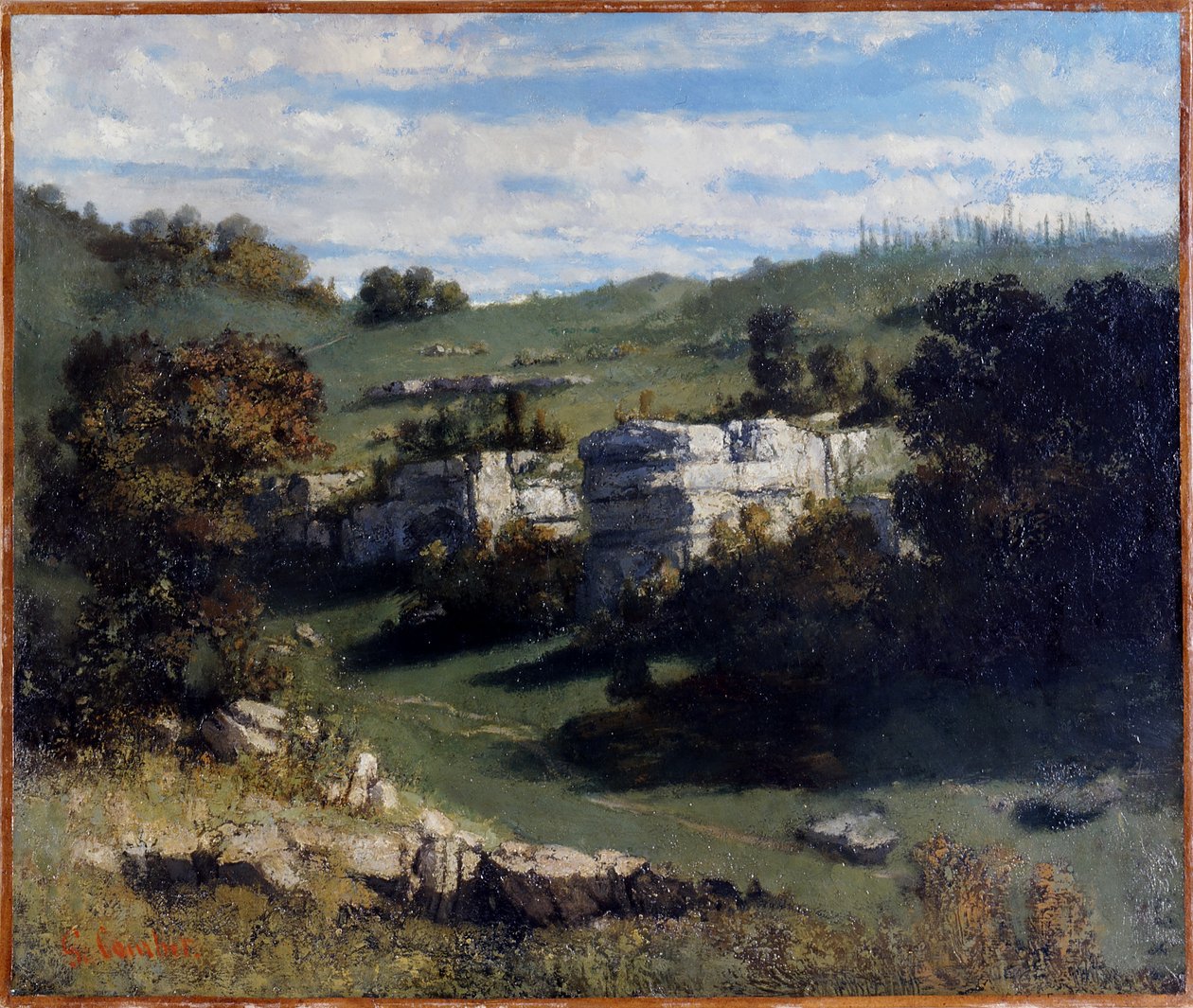 Francês: Paysage du Jura
Alemão: Landschaft des Jura de Gustave Courbet