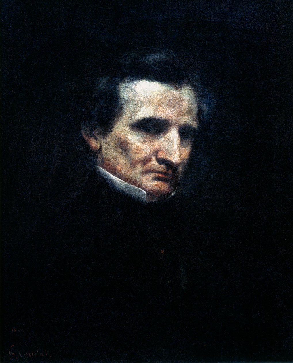 Hector Berlioz, compositor romântico francês, 1850 de Gustave Courbet