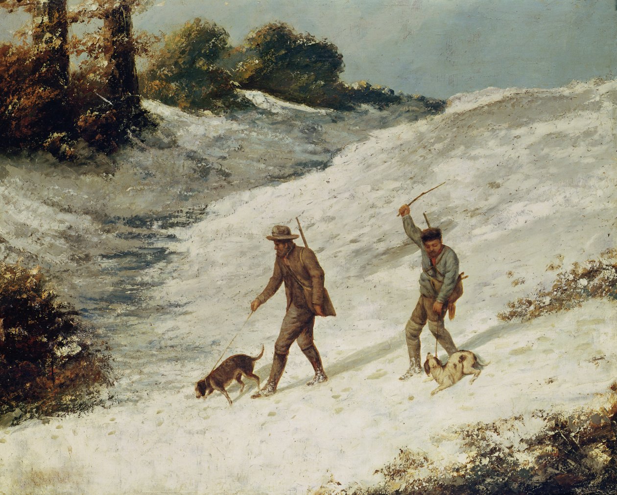 Caçadores na Neve ou Os Caçadores de Gustave Courbet