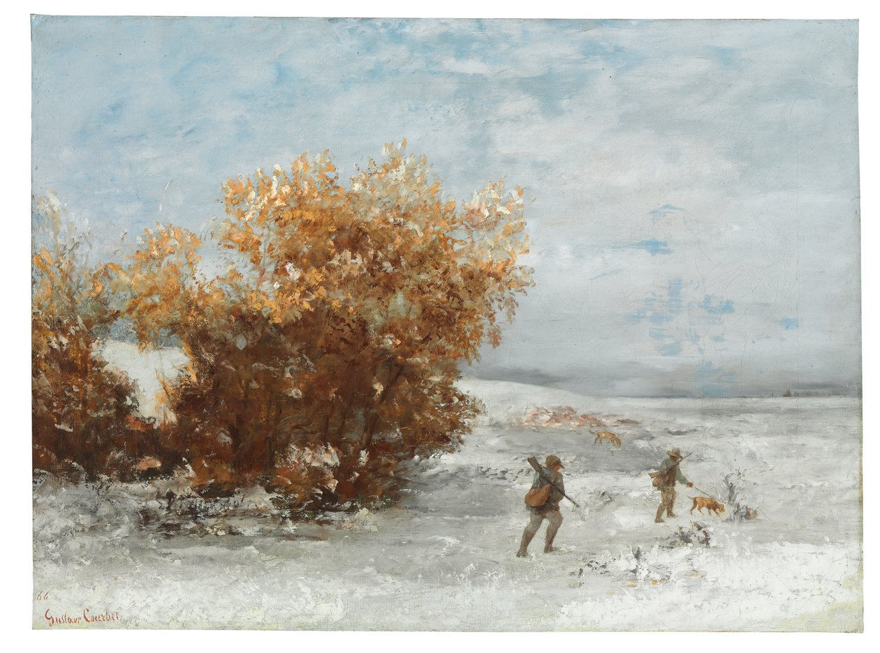 Caçadores na neve, 1866 de Gustave Courbet