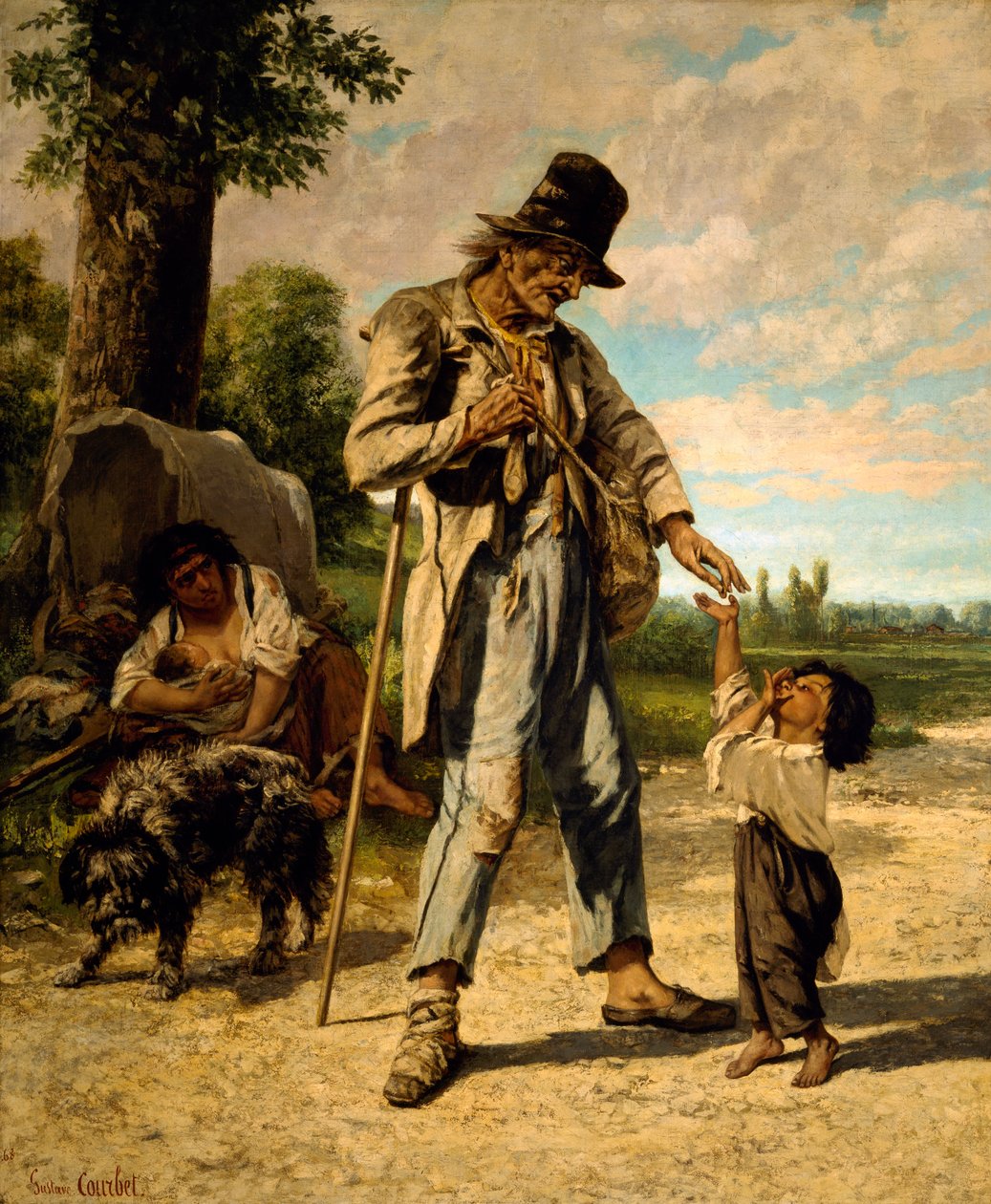 A esmola de um mendigo (óleo sobre tela) de Gustave Courbet