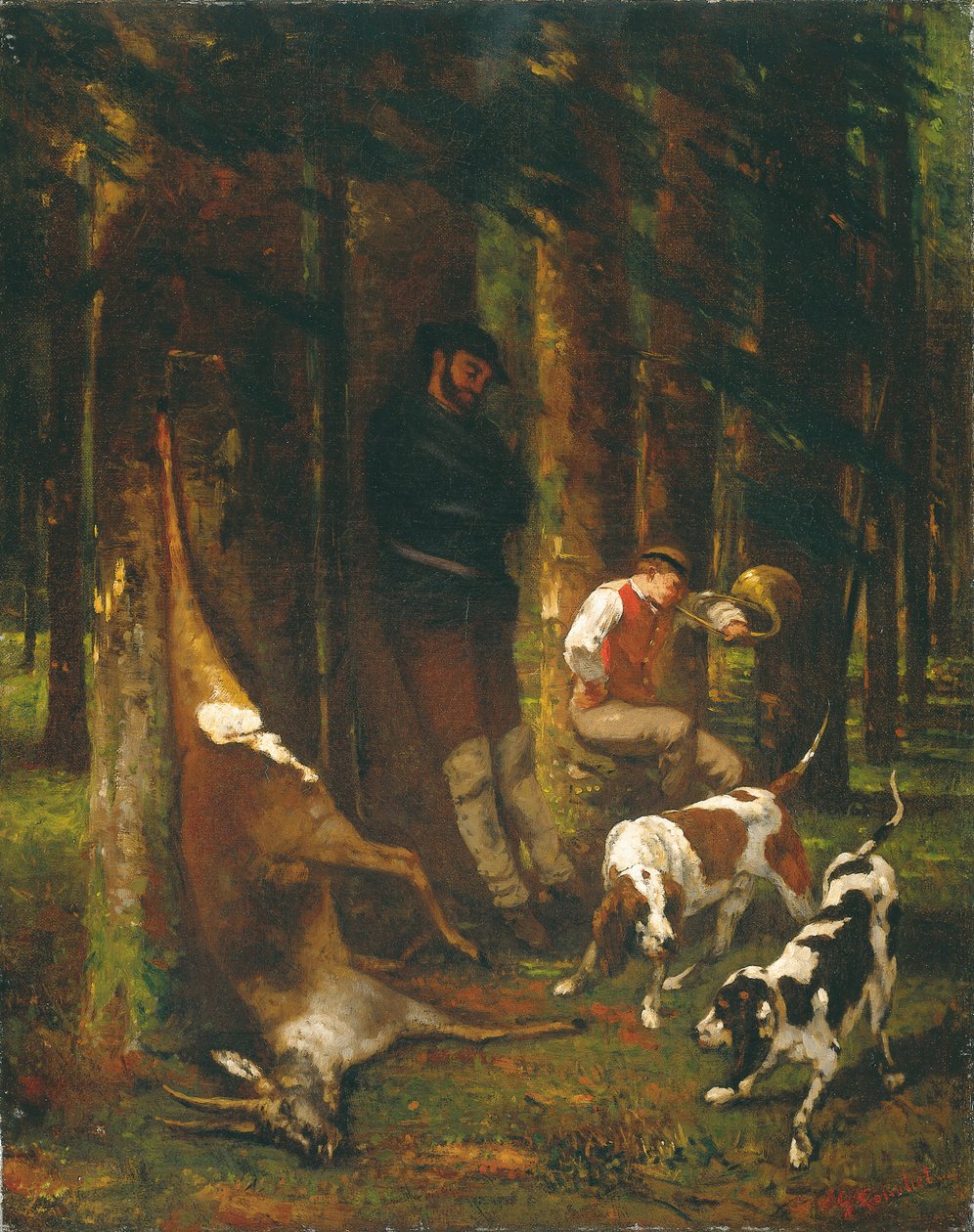 L "Hallali ou La Curee, 1858-62 de Gustave Courbet