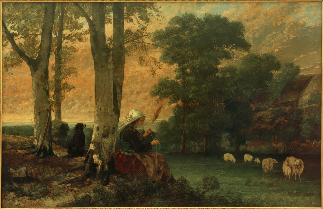 A Pastora (O girador bretão) de Gustave Courbet
