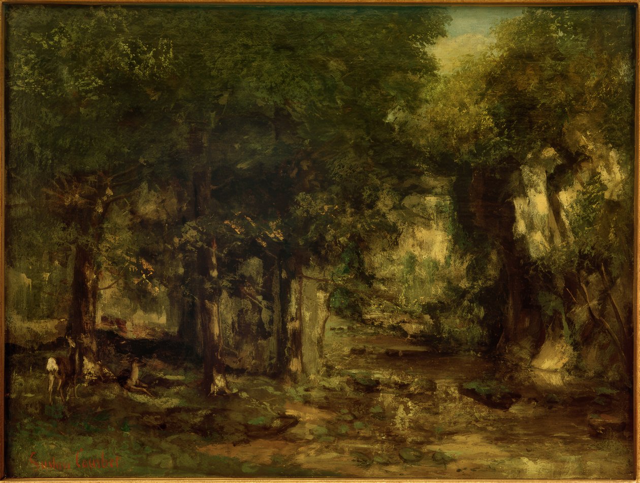 O cervo derramado no córrego Plaisir-Fontaine de Gustave Courbet