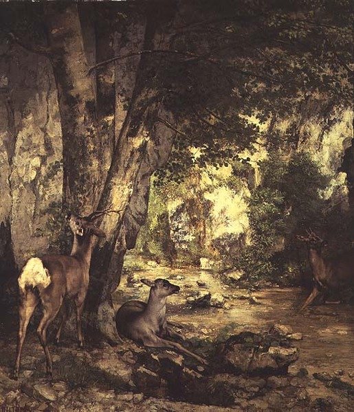 La Remise des Chevreuils (detalhe) de Gustave Courbet
