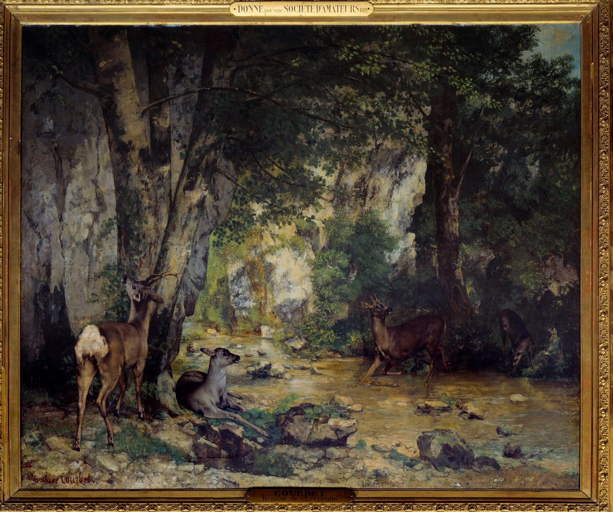 La delivery deer au ruisseau de Plaisir Fontaine Painting by Gustave Courbet (1819-1877) 1866 Sun. 1,74x2,09 m . de Gustave Courbet