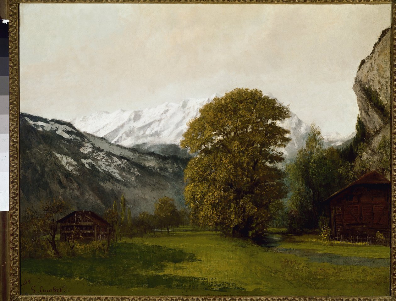 Paisagem em Interlaken, Suíça de Gustave Courbet