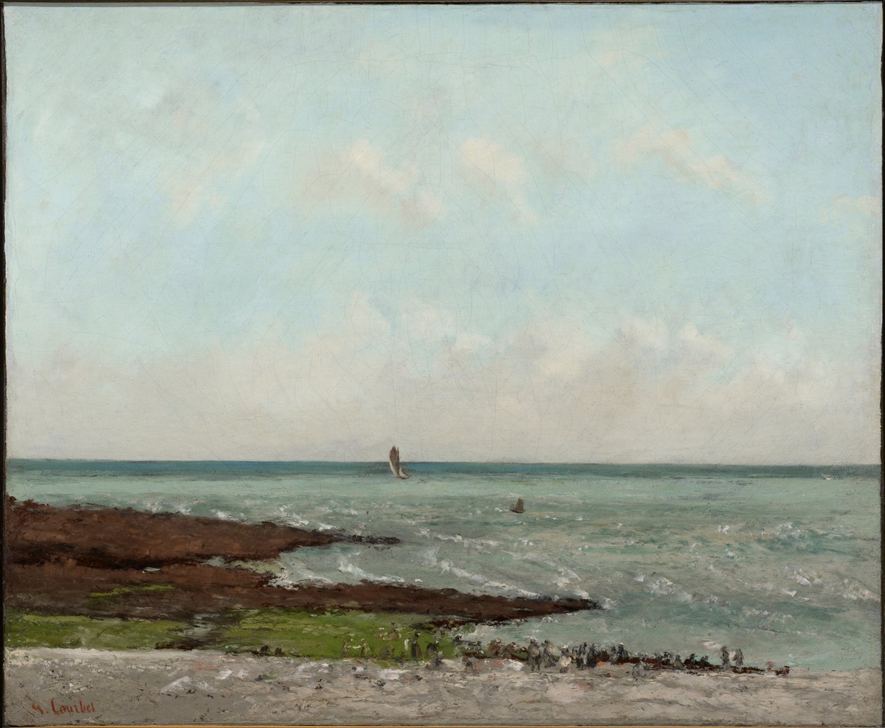 Lavadeiras na maré baixa, Étretat de Gustave Courbet