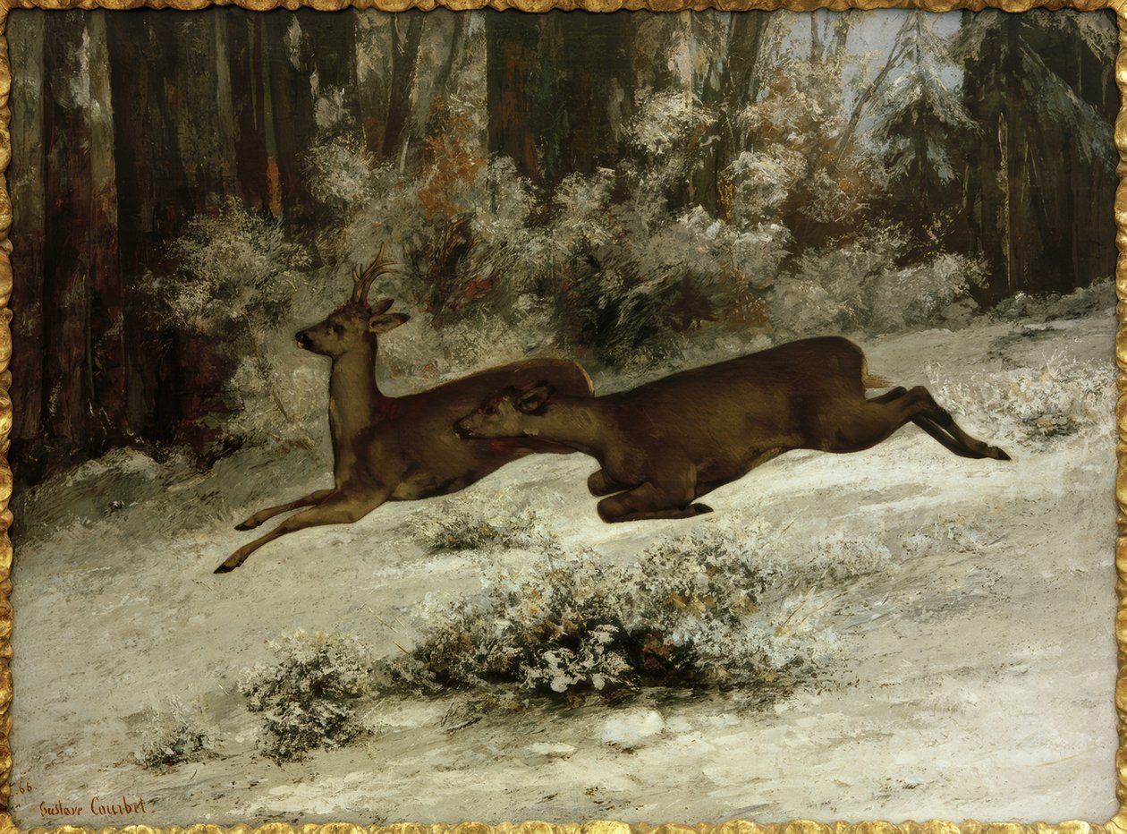 Le Change, episódio de caça a veados em Franco-Condado de Gustave Courbet