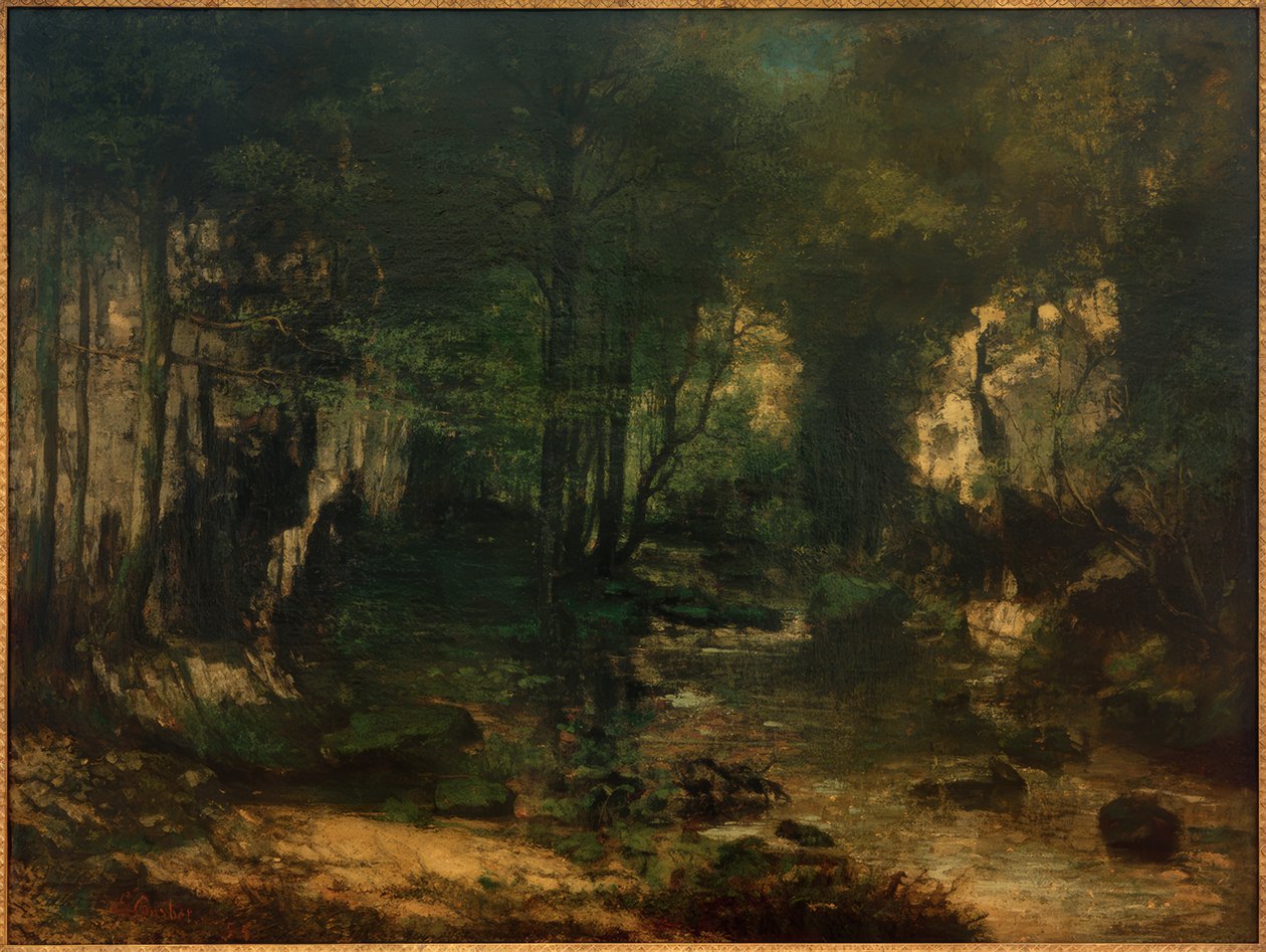 Angra preta do poço, vale de Loue de Gustave Courbet