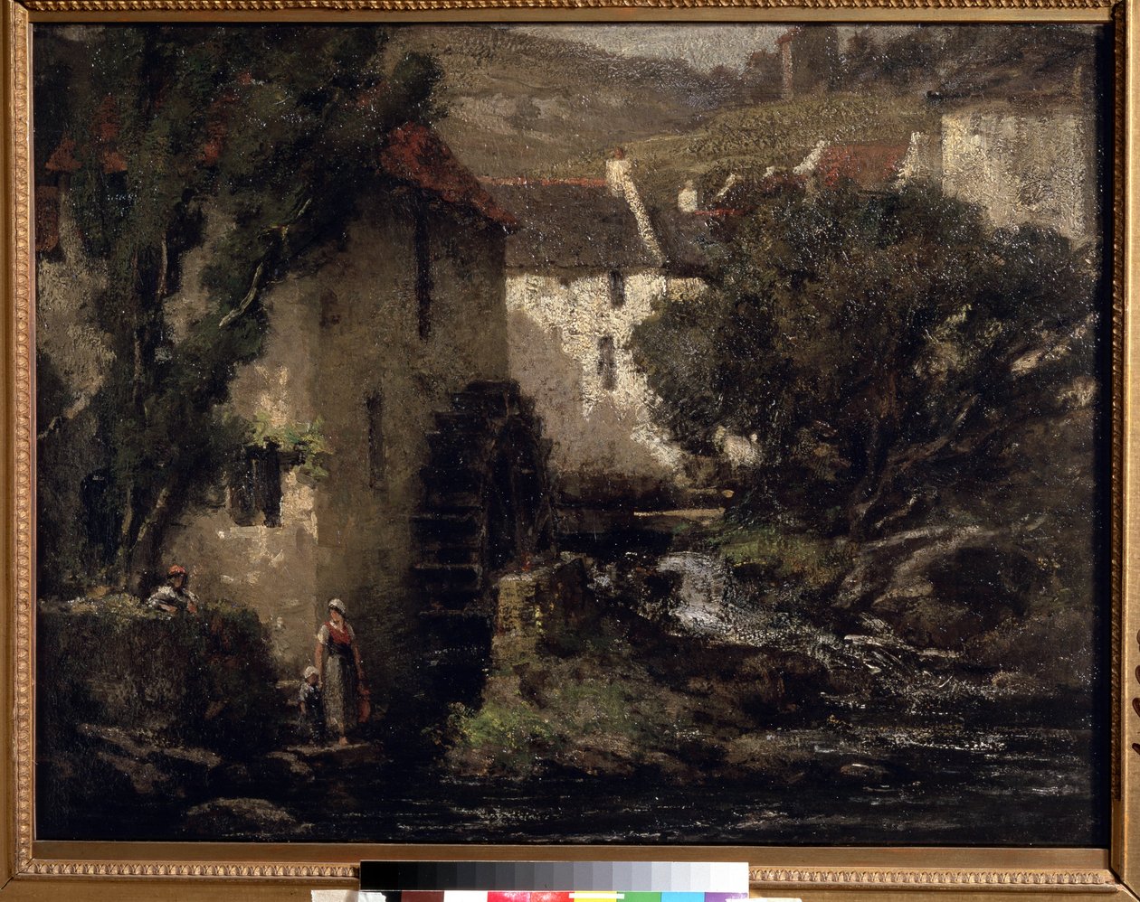 ""O Moinho de Água"" (Moinho de Água) Pintura de Gustave Courbet (1819-1877) Museu Pouchkine do século XIX de Gustave Courbet