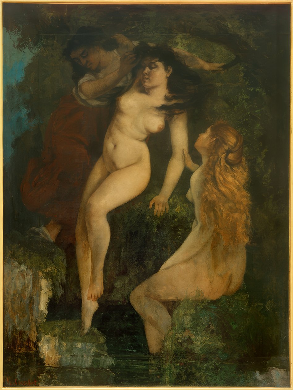 Os três banhistas de Gustave Courbet
