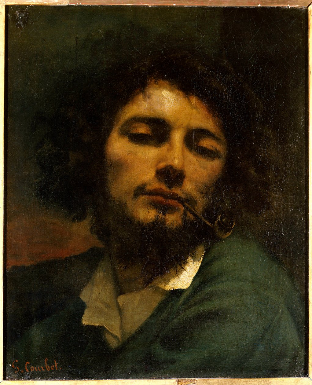 O homem tem o tubo (h s/t 0,45 x 0,37), pintura de Gustave Courbet de 1849 (1819-1877) Montpellier. Museu Fabre. de Gustave Courbet