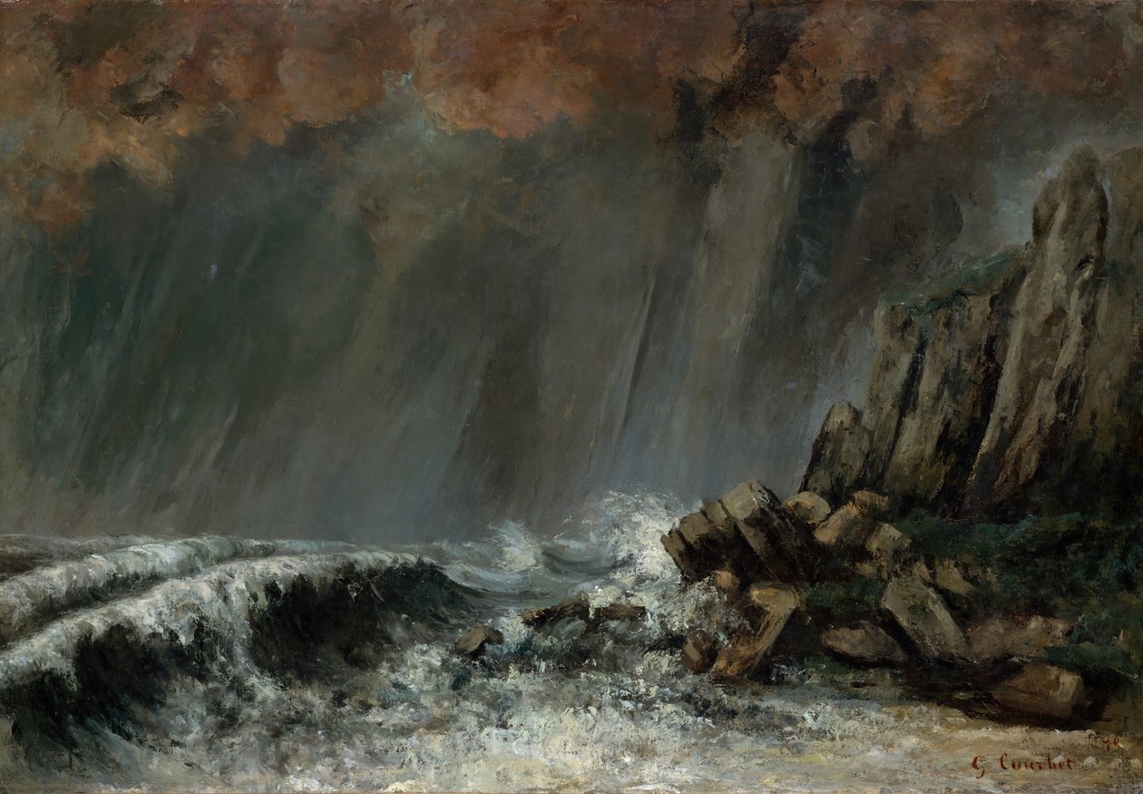 Marinho: The Waterspout, 1870. de Gustave Courbet