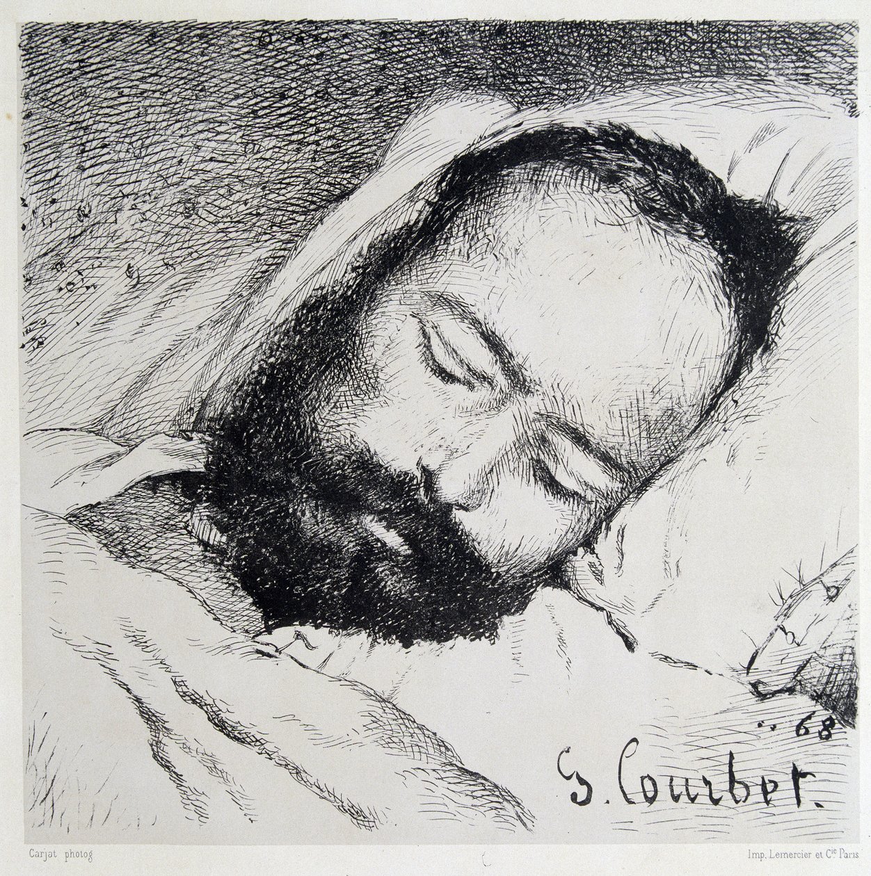Retrato mortuário de Proudhon, 20/01/1865 - por Gustave Courbet de Gustave Courbet
