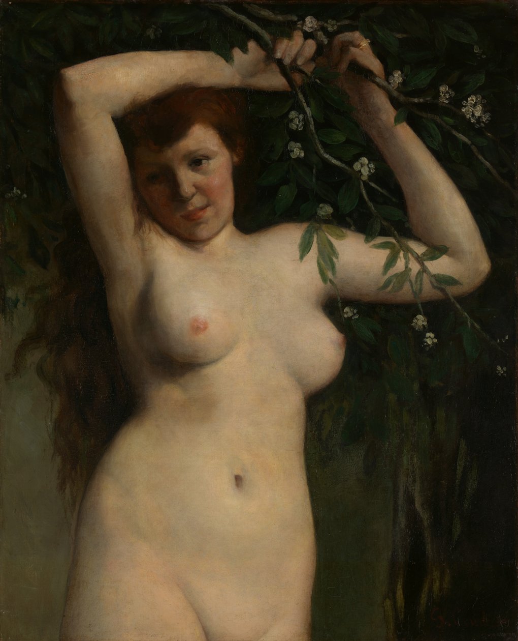 Nu com ramo de flores, 1863. de Gustave Courbet