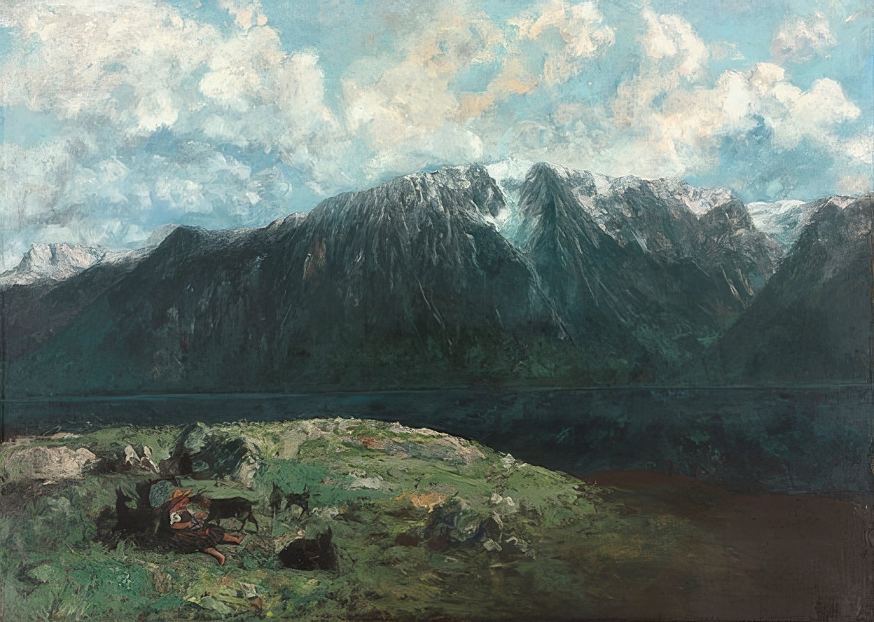 Vista panorâmica dos Alpes, Les Dents du Midi. 1877 de Gustave Courbet