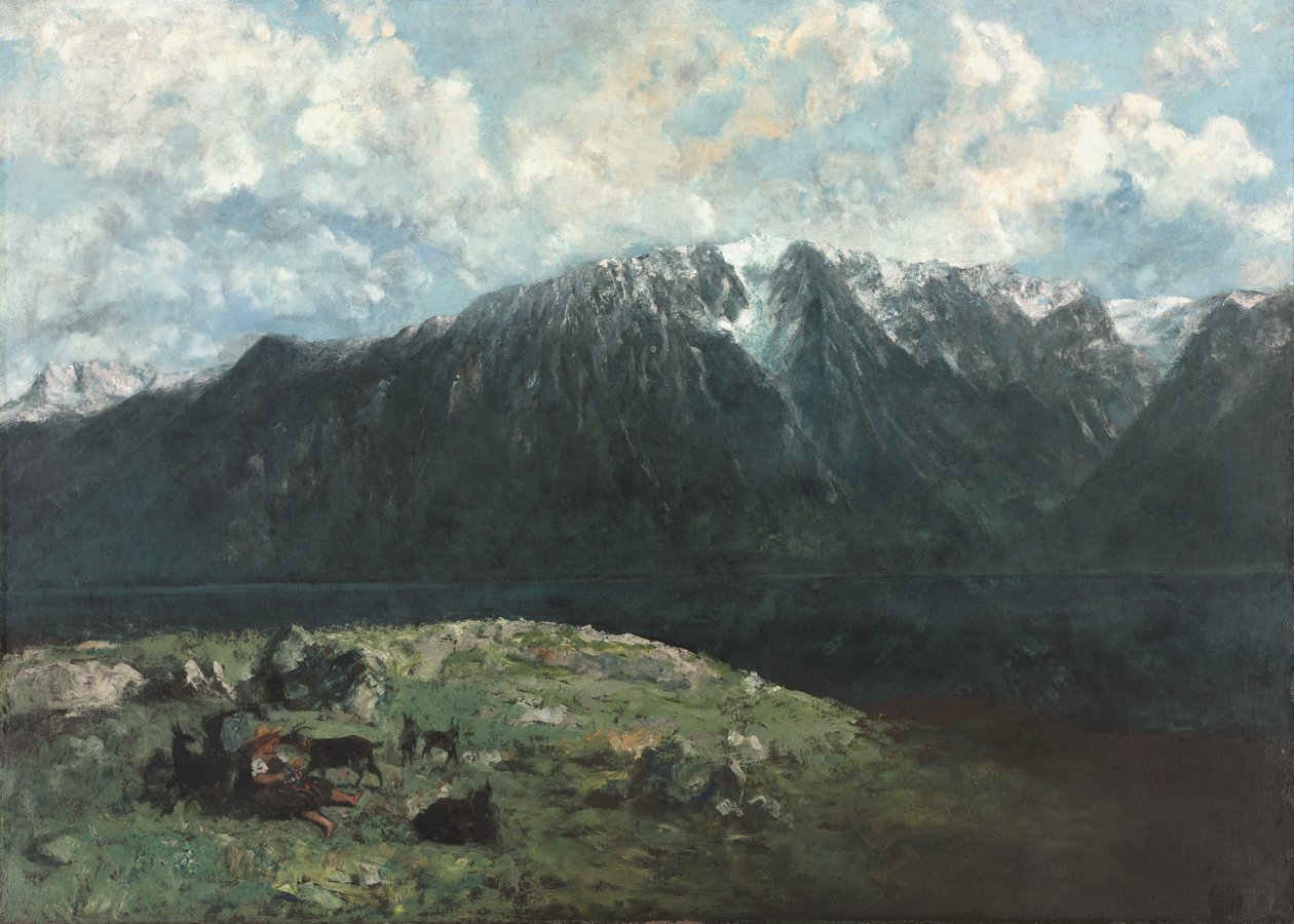Vista panorâmica dos Alpes, Les Dents du Midi de Gustave Courbet