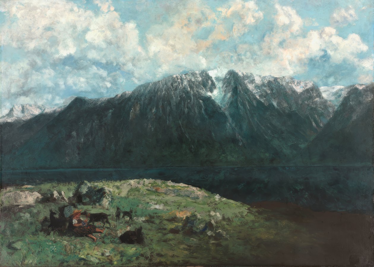 Vista panorâmica dos Alpes, Les Dents du Midi de Gustave Courbet