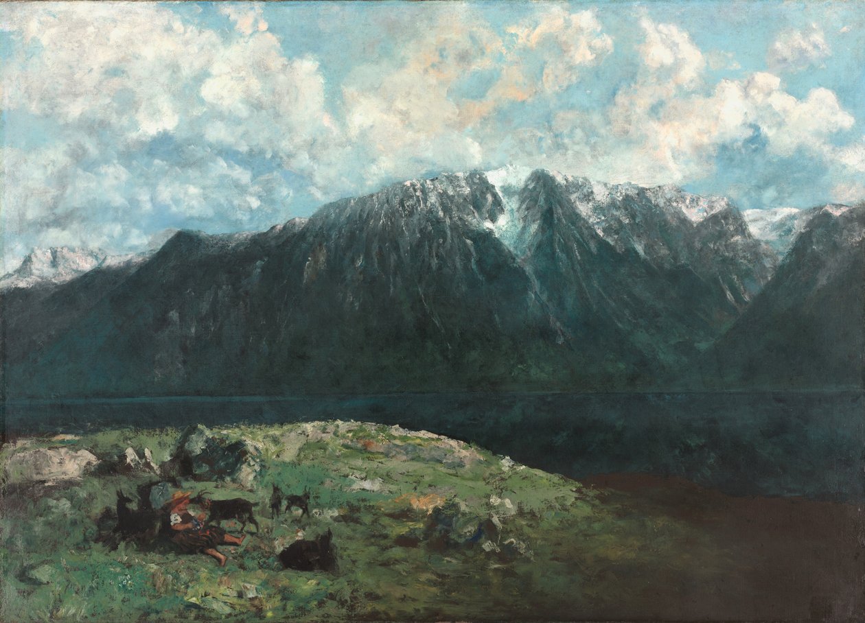 Vista panorâmica dos Alpes, Les Dents du Midi, 1877 de Gustave Courbet