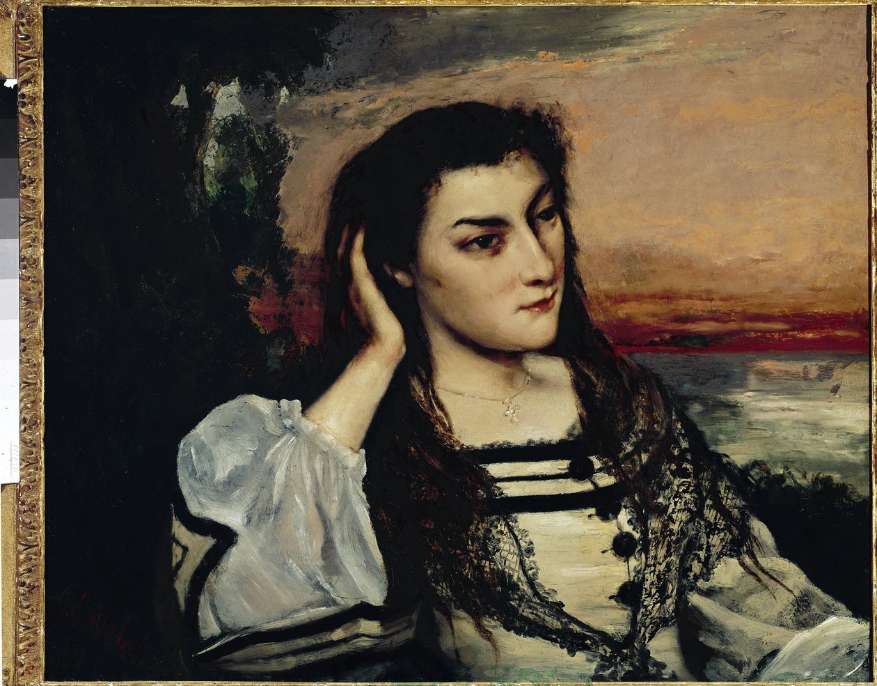 Retrato de Reverie de Gabrielle Borreau) de Gustave Courbet