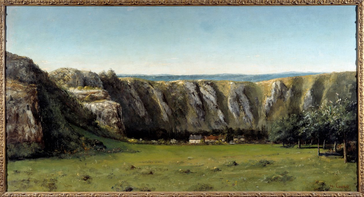 Paisagem rochosa à volta de Flagey. Pintura de Gustave Courbet (1819-1877) de Gustave Courbet