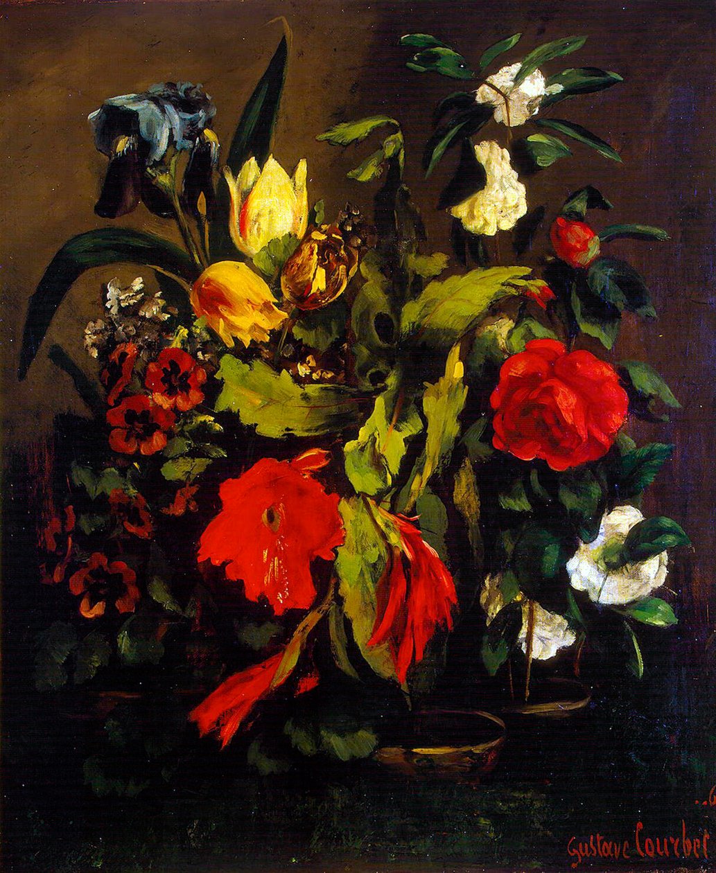 Ainda vida de flores, 1863. de Gustave Courbet