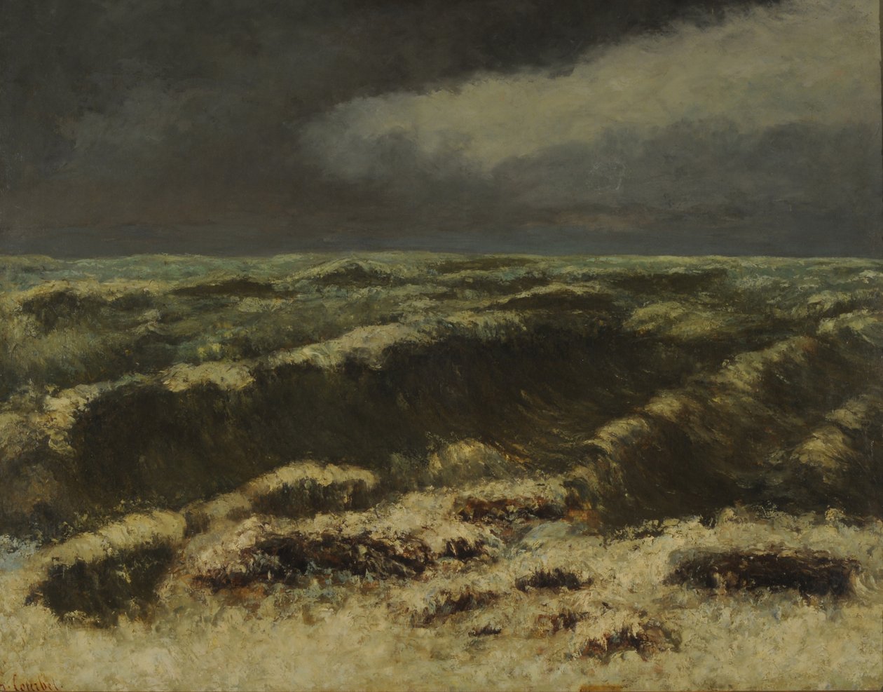 Mar Tempestuoso (óleo sobre tela) de Gustave Courbet