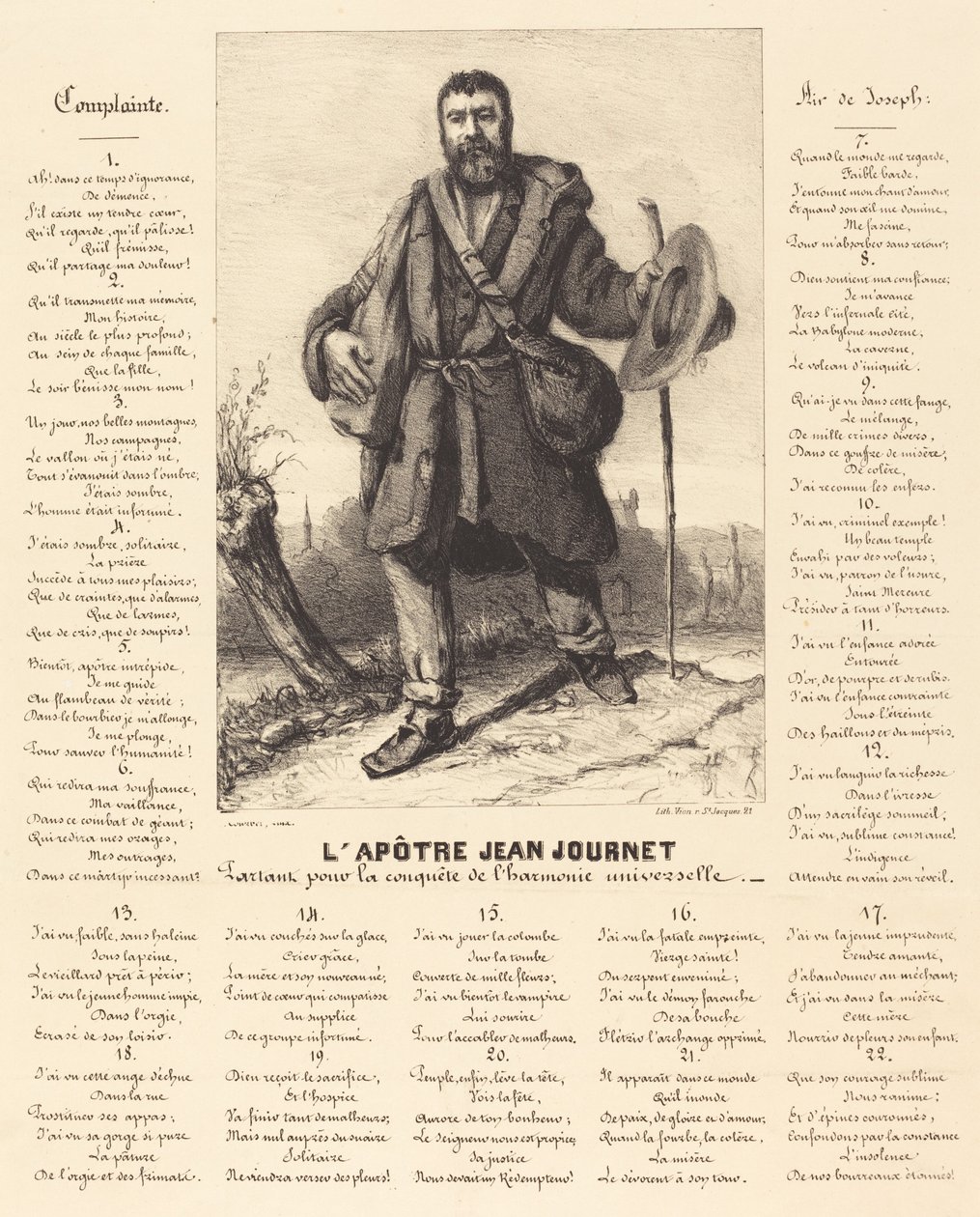 O Apóstolo Jean Journet Partindo para a Conquista da Harmonia Universal de Gustave Courbet